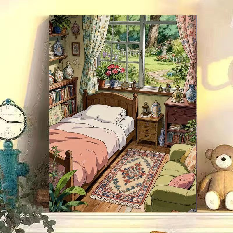 Garden Camera - Cozy Bedroom Garden View Modern Canvas