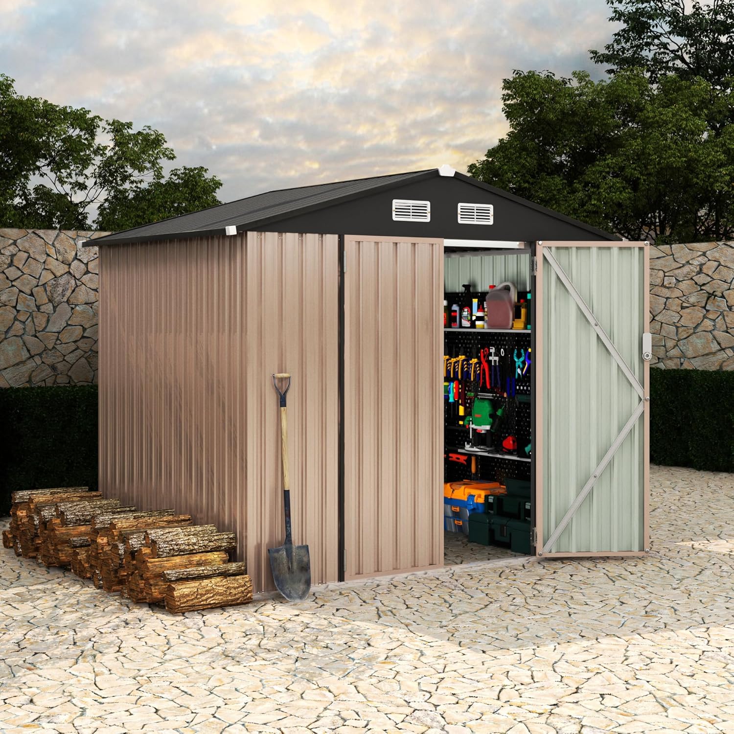 6x8 FT Metal Storage Sheds Out - Indoor Garden Kit 评论和价格