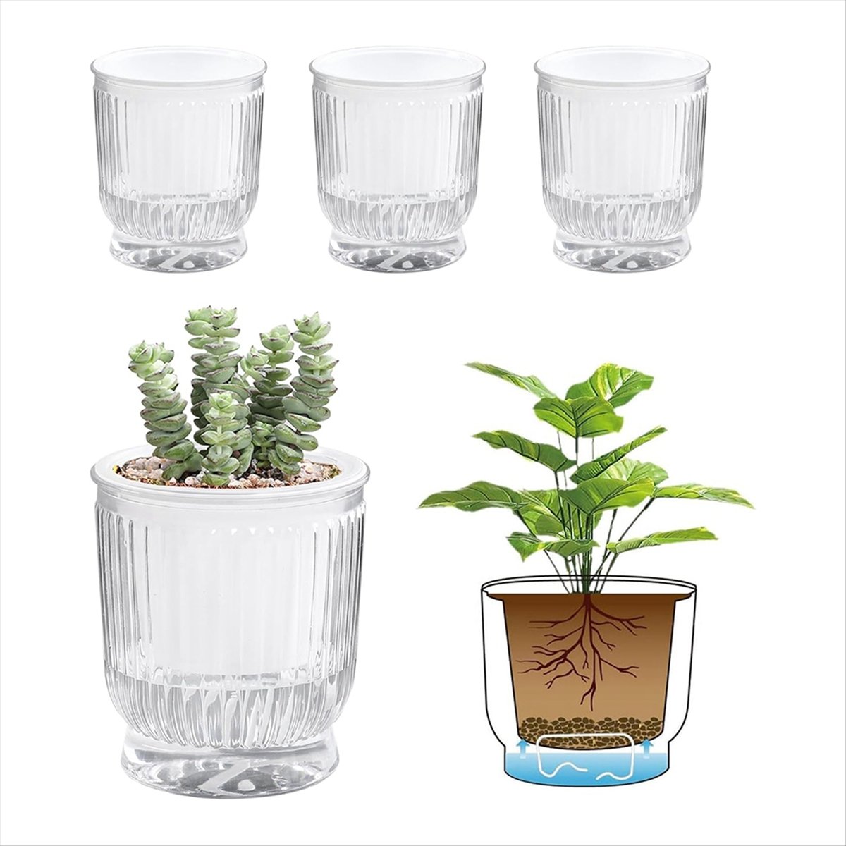 Self Watering Plant Pots, 4 In - Self Watering Planter 评论和价格